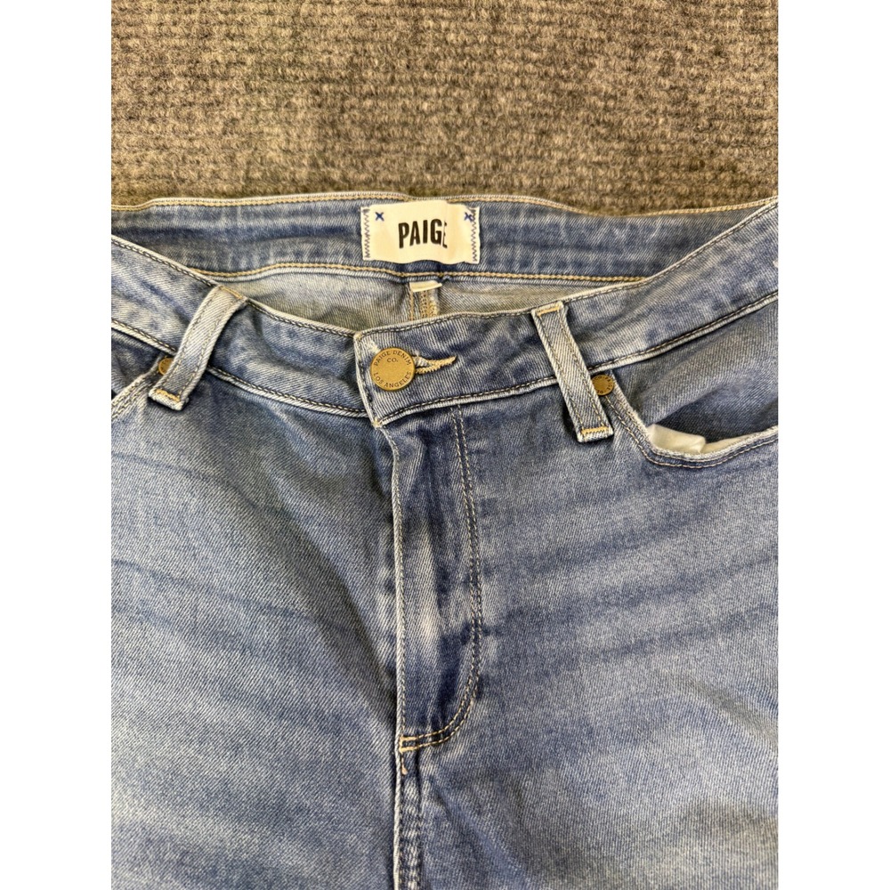 PAIGE Kylie Crop Jeans Light Wash Distressed Frayed Hem Women's‎ Size  30x25